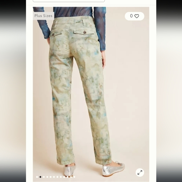 Anthropologie Watercolor The Wanderer Camo Cargo Carpenter Painters Jeans - Picture 3 of 7